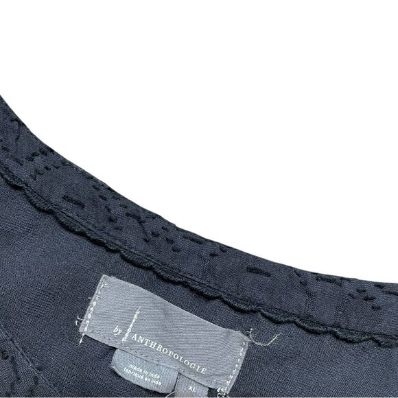 ANTHROPOLOGIE Ismene Black Tiered Sleeveless Textured Dress Size XL - Picture 7 of 7